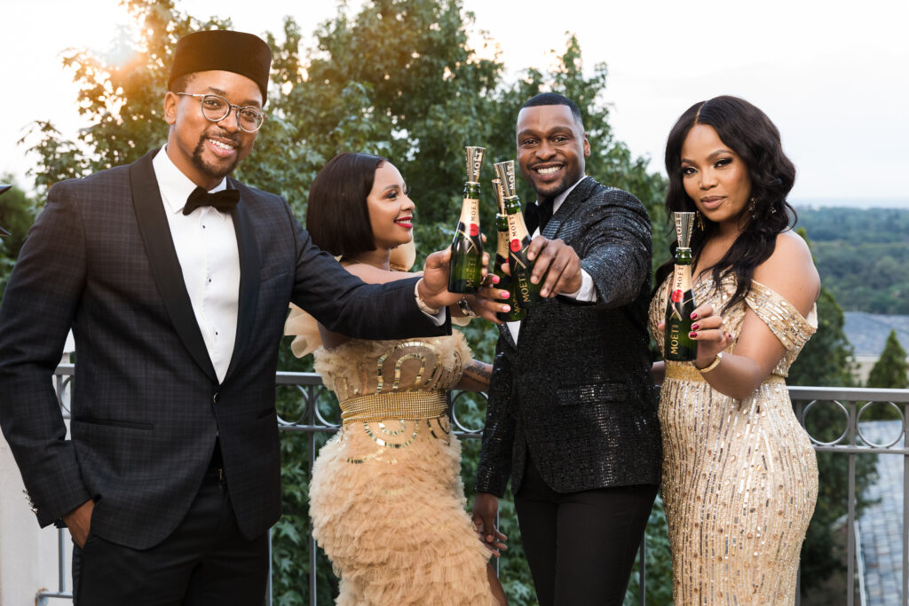 Maps Maponyane, Boity, Kat Sinivasan and Terry Pheto salute golden hour with Moët & Chandon